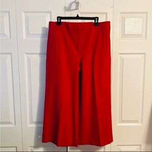 Ann Taylor Vibrant Red Wide-Leg Pants